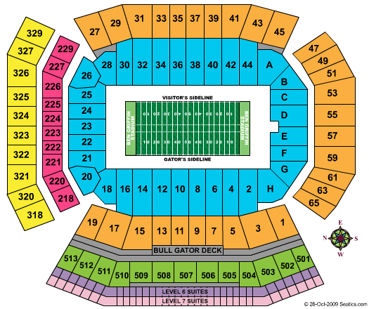 2012 Florida Gators Season Tickets Package (Includes Tickets to All Regular Home Games) Tickets 2012-08-31 Gainesville, FL, Ben Hill Griffin Stadium